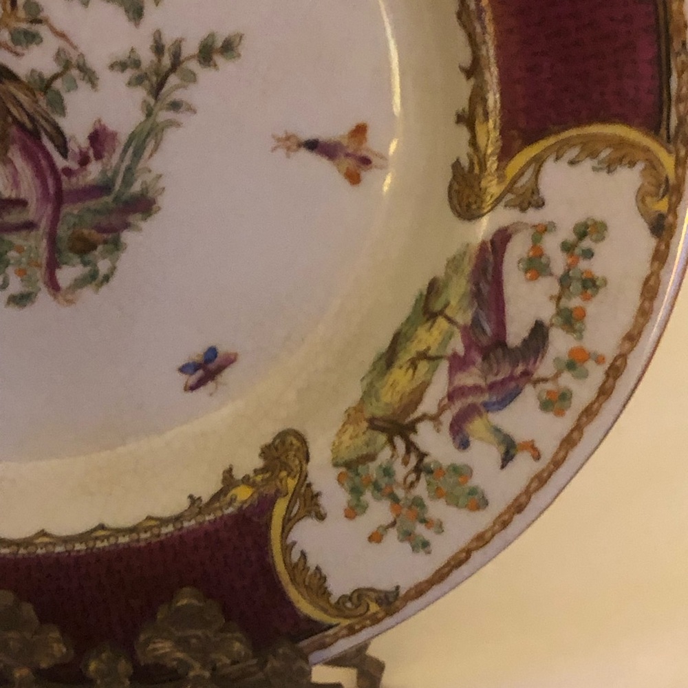 Gorgeous Vintage Display or Wall Plate Pheasant Motif Circa 1980’s 10 1/4” Fancy - Picture 3 of 11
